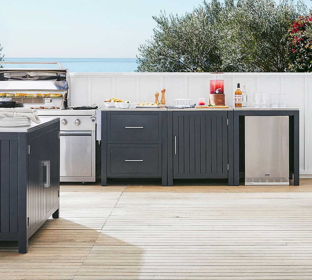 Indio Metal Outdoor Kitchen Convertable Refrigerator Cabinet