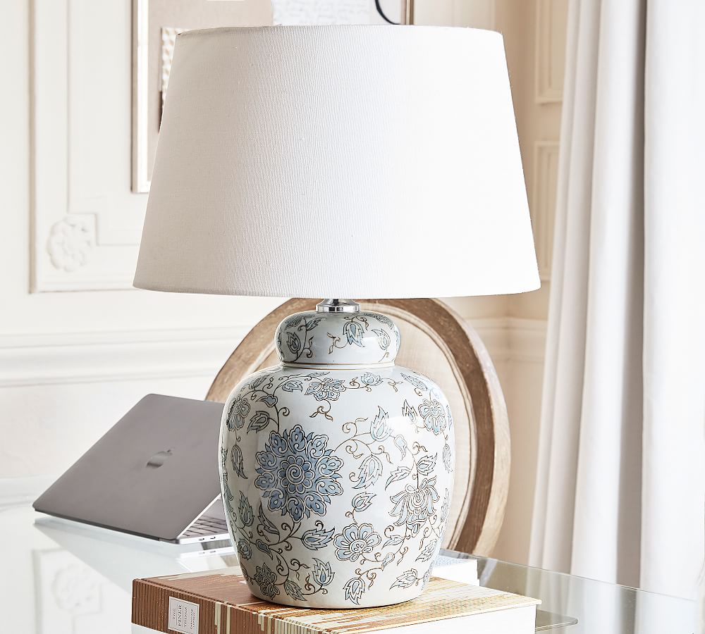 Langley Ceramic Pattern Lamp | Pottery Barn