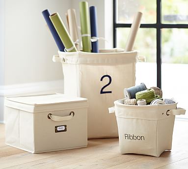 Canvas Desktop Bucket Organizer