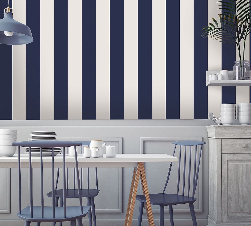 Mini Stripes Removable Wallpaper Pottery Barn
