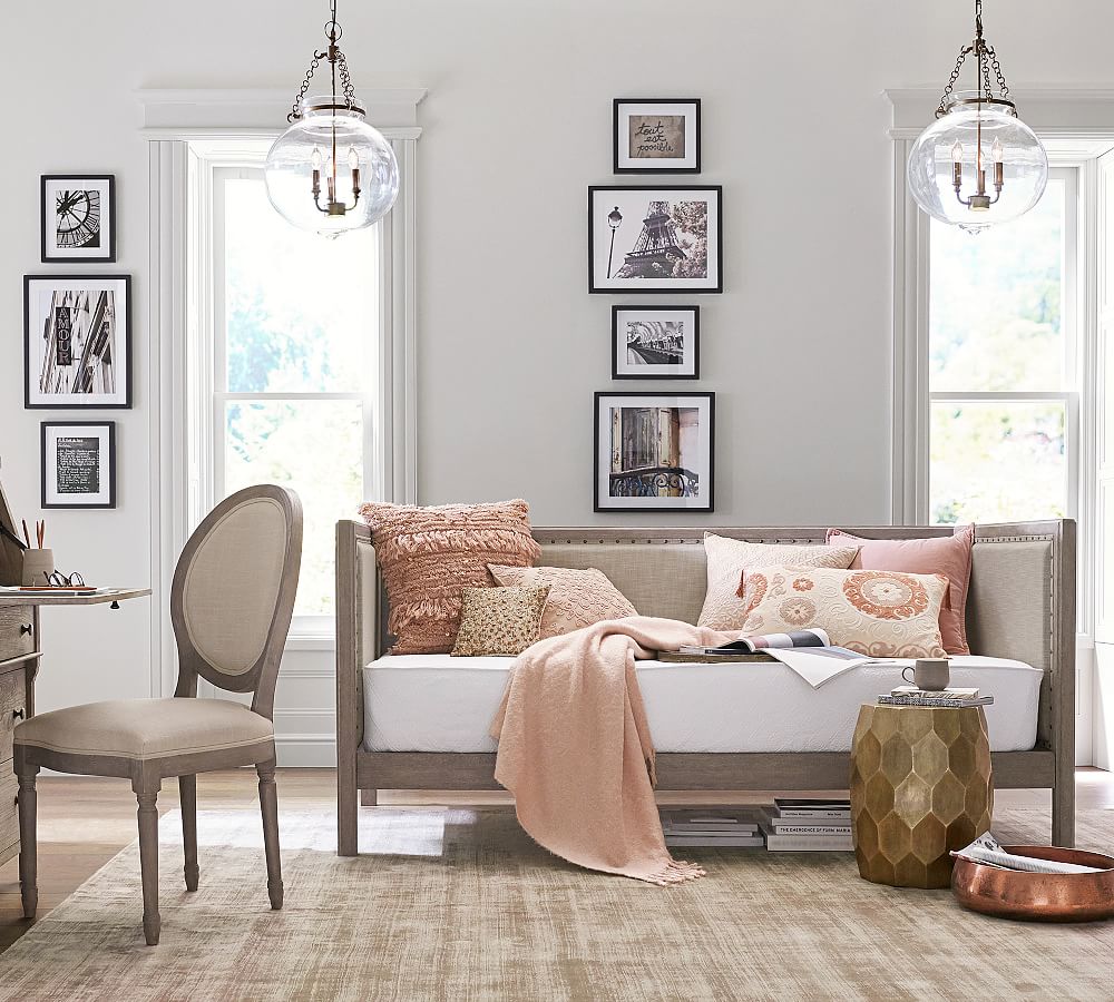 Reeve Matelasse Organic Cotton Daybed Mattress Cover Pottery Barn