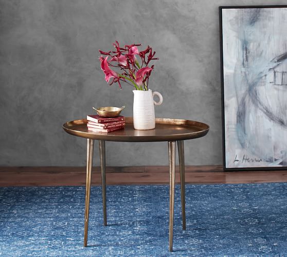 Euclid Round Metal End Table | Pottery Barn