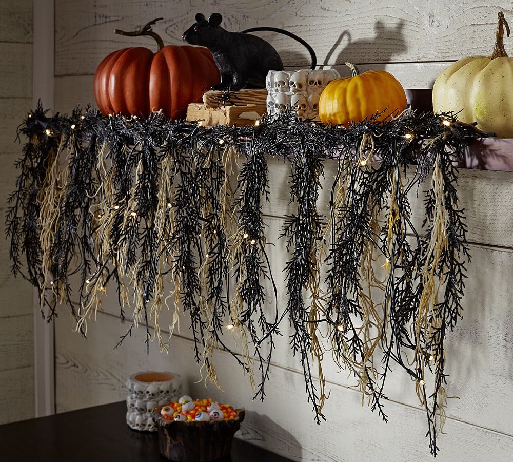 Lit Spanish Moss Garland Pottery Barn