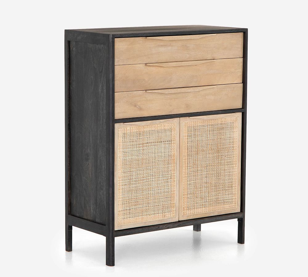 Dolores Cane 3-Drawer Tall Dresser | Pottery Barn