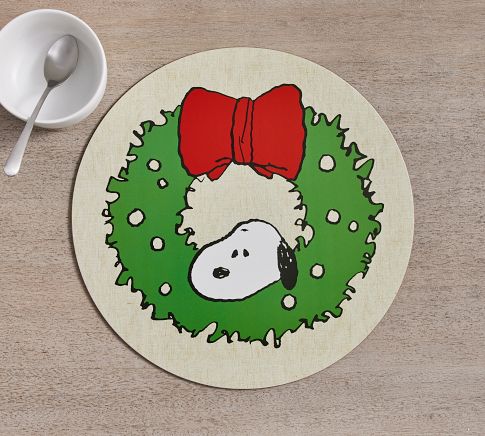 Peanuts™ Holiday Cotton/Linen Table Throw | Pottery Barn