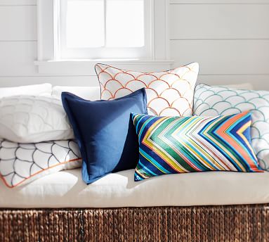 Scallop Embroidered Decorative Pillow Cover | Pottery Barn