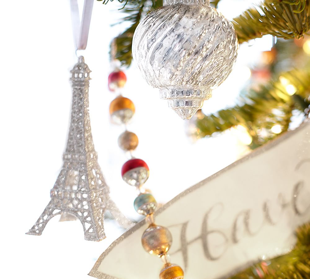 Glitter Eiffel Tower Christmas Ornament | Pottery Barn