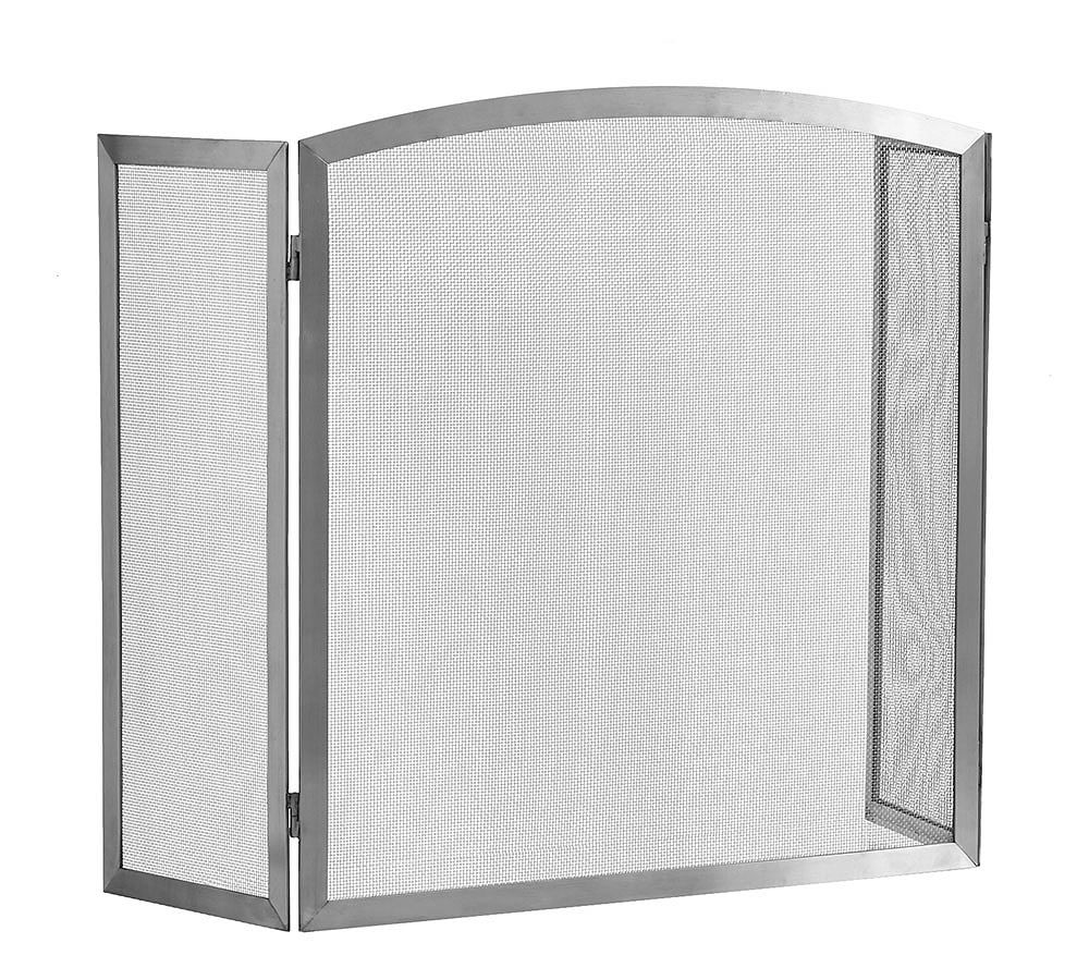 Triple Newport Stainless Steel Fireplace Screen Pottery Barn