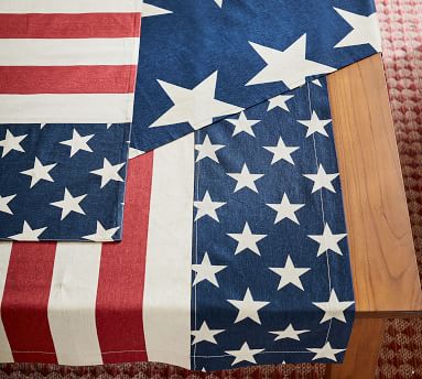 American Flag Linen/Cotton Table Runner | Pottery Barn