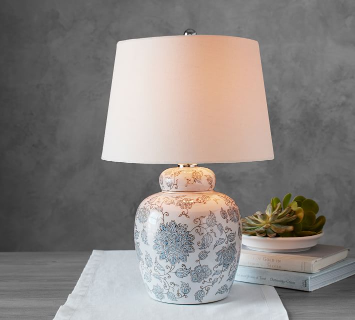 Langley Ceramic Pattern Lamp | Pottery Barn