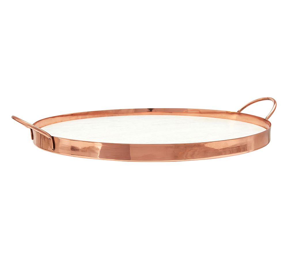 Marble and Copper Serving Tray Pottery Barn