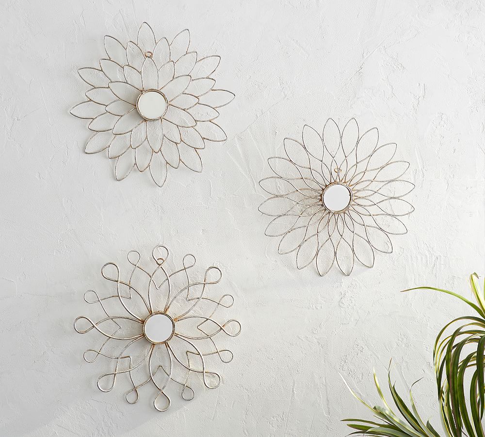 Sunburst Wall Mirrors, Set of 3 Pottery Barn