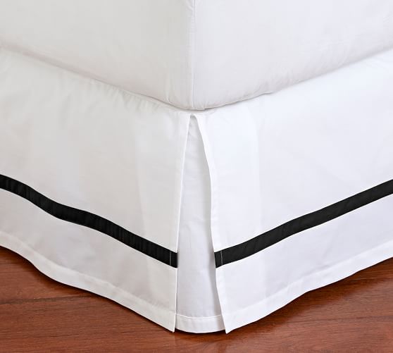 Banded Organic Percale Bed Skirt Pottery Barn