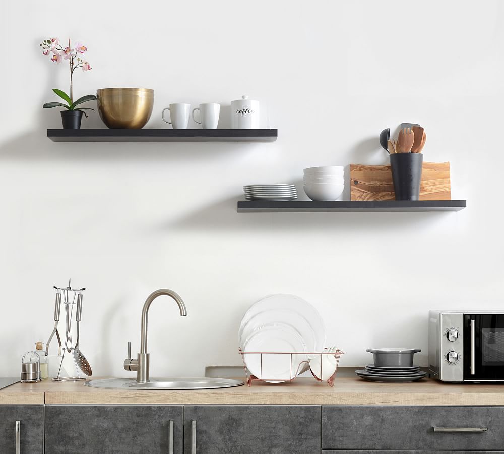 Decker Black Floating Shelves Set of 2 Pottery Barn