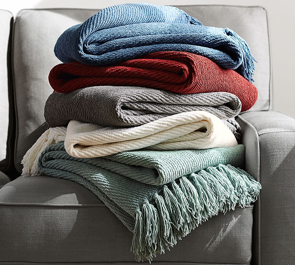 Pottery barn chenille online throw