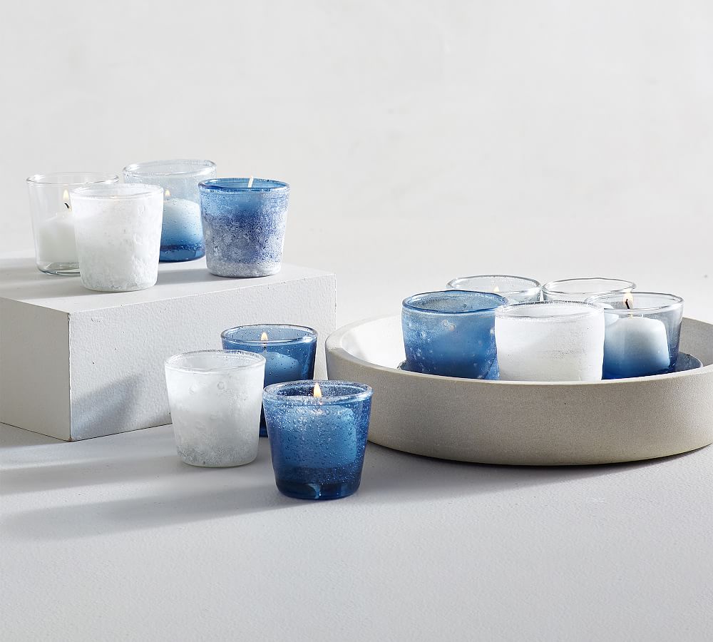 Sea Glass Tealight Holders Set of 12 Pottery Barn
