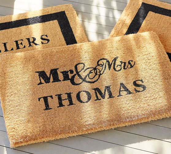 Mr. and Mrs. Personalized Doormat Pottery Barn