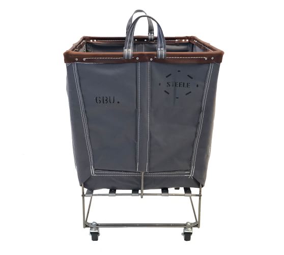 Large Elevated Canvas Laundry Basket with Wheels Pottery Barn
