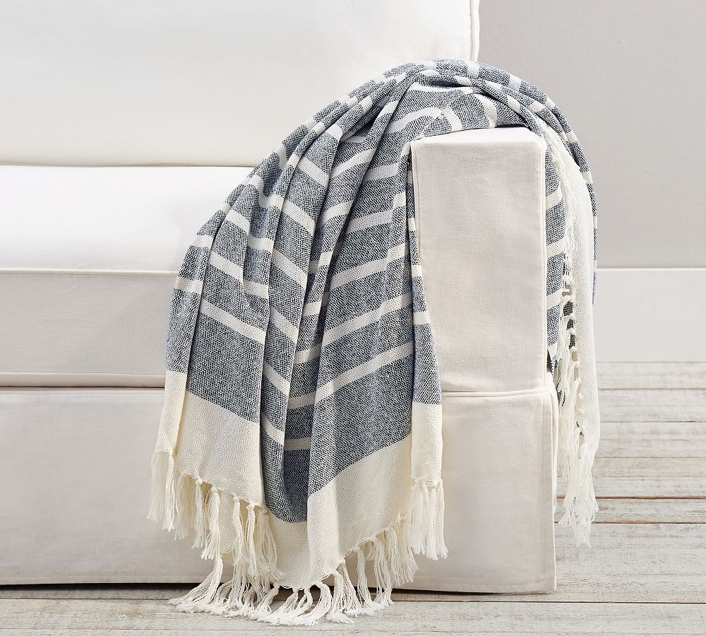 Everywhere Striped Indoor/Outdoor Throw Blanket Pottery Barn