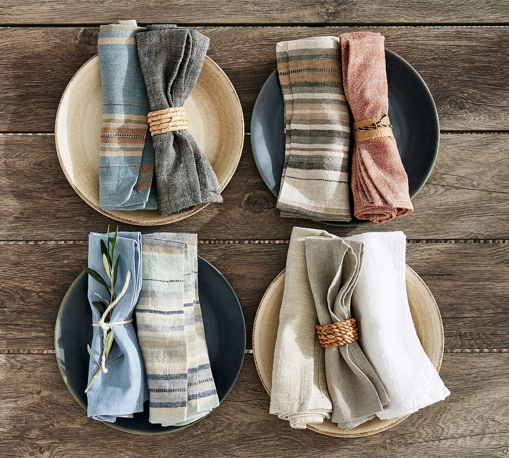 D'Ascoli Livinia Striped Linen Napkins (Set of 4)