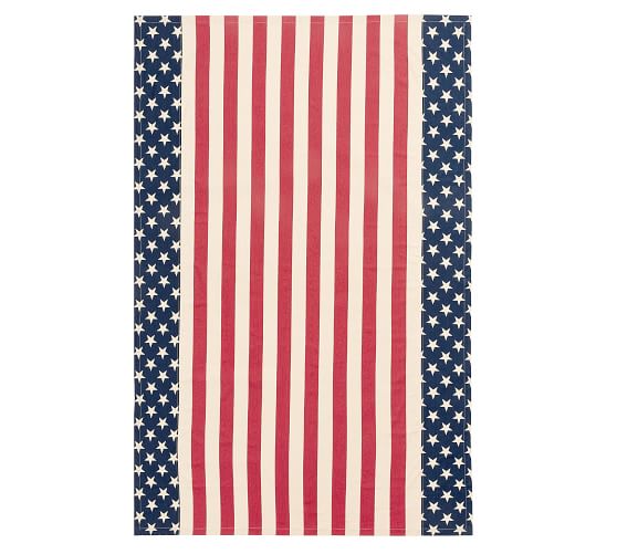 American Flag Linen/Cotton Tablecloth | Pottery Barn
