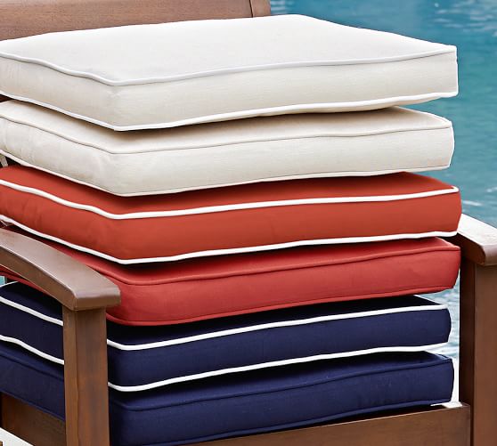 Piped Outdoor Dining Chair Cushion Pottery Barn