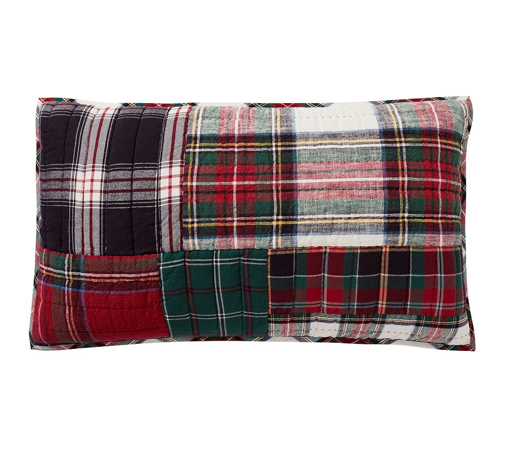 Stewart Plaid Patchwork Applique Quilted Sham | Pottery Barn