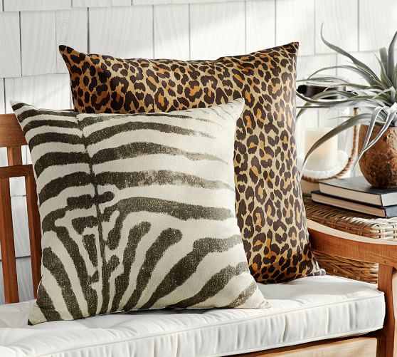 Zebra Print Outdoor Throw Pillow Pottery Barn