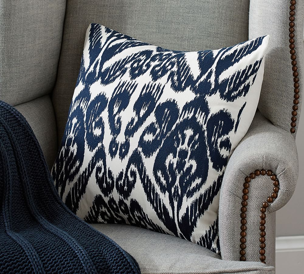Josie Ikat Embroidered Decorative Pillow Cover Pottery Barn
