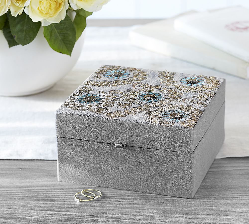 Jewelry Boxes, Hand Embroidered Jewelry Boxes