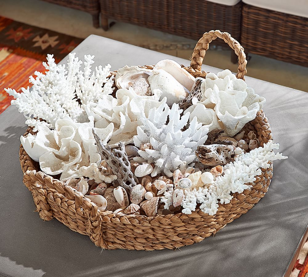 Sea Shell Flower Girl Basket or Centerpiece