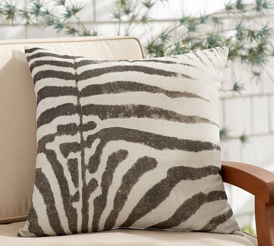 Zebra Print Outdoor Throw Pillow Pottery Barn