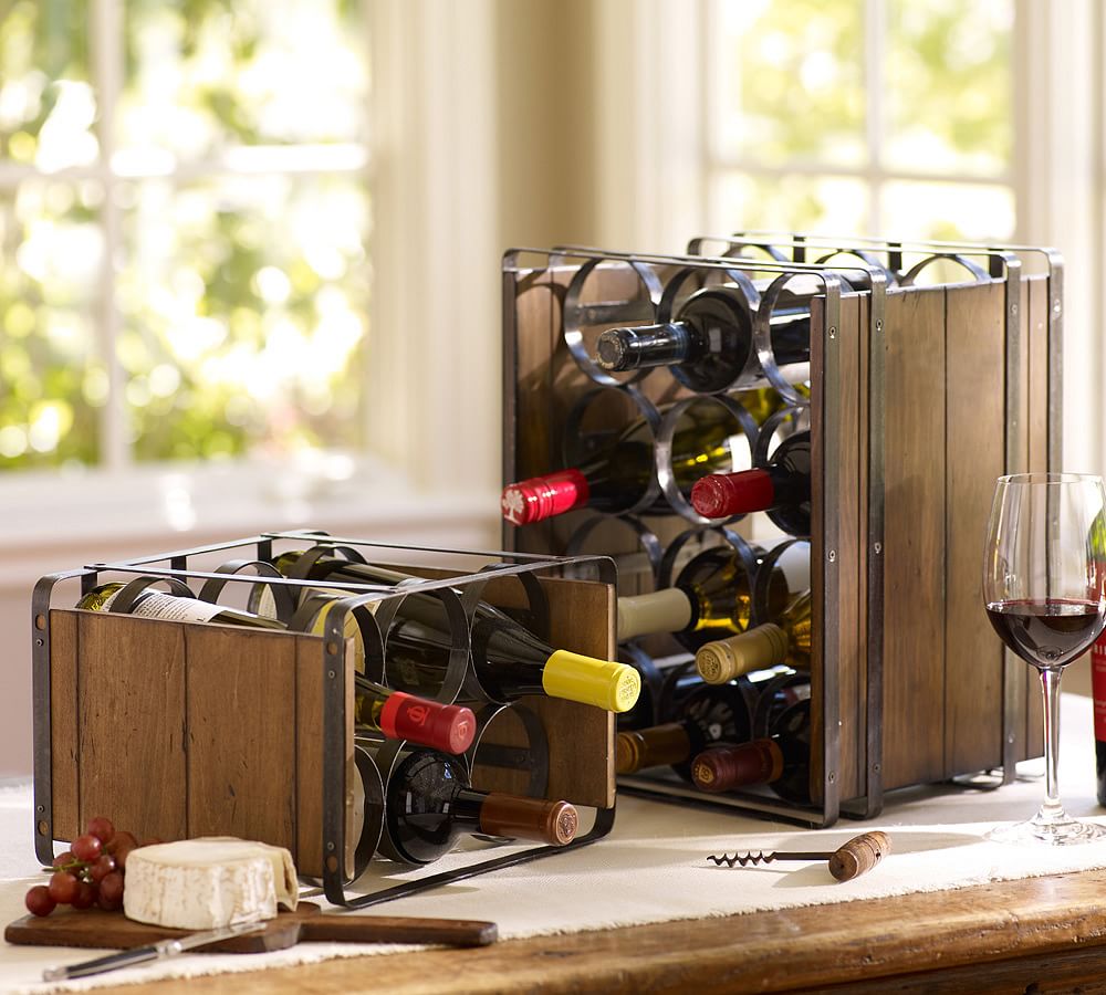 Pottery barn discount wine glass shelf