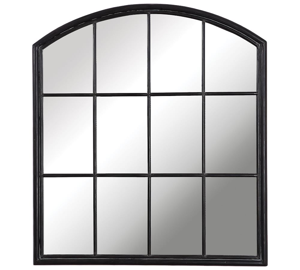 Madalynn Arch Windowpane Wall Mirror