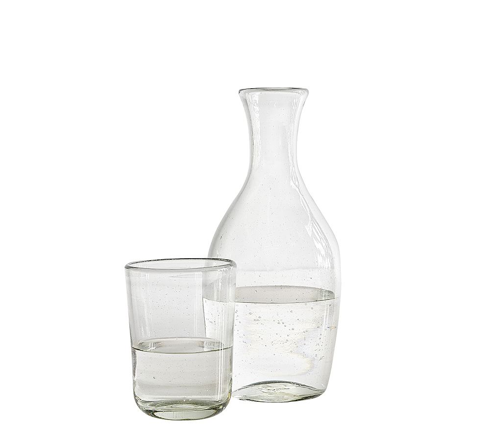 Bedside Water Carafe in Clear Recycled Glass – Half Past Seven