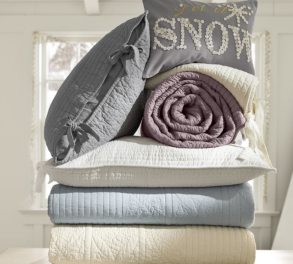 Let it Snow Embroidered Boudoir Decorative Pillow Cover Pottery Barn