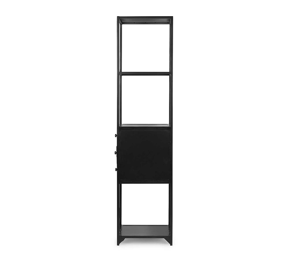 Harmon Metal Open Bookcase with Drawers Pottery Barn