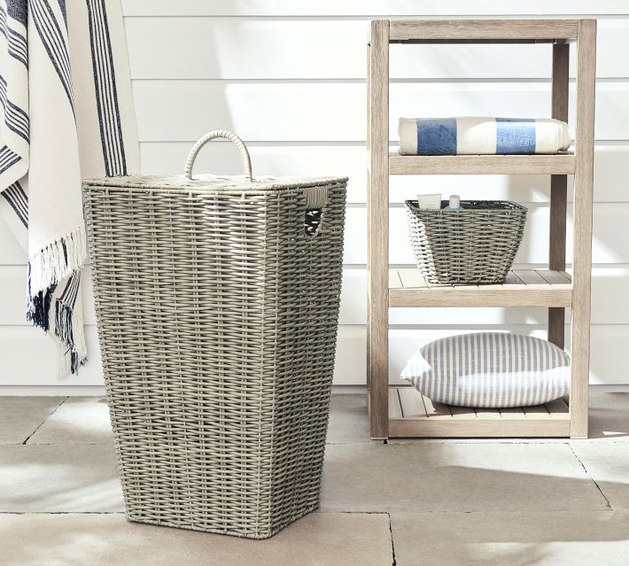 Handwoven Round Laundry Hamper Storage Basket Straw Basket Storage  Footstool Utility Basket/s/schristmas 