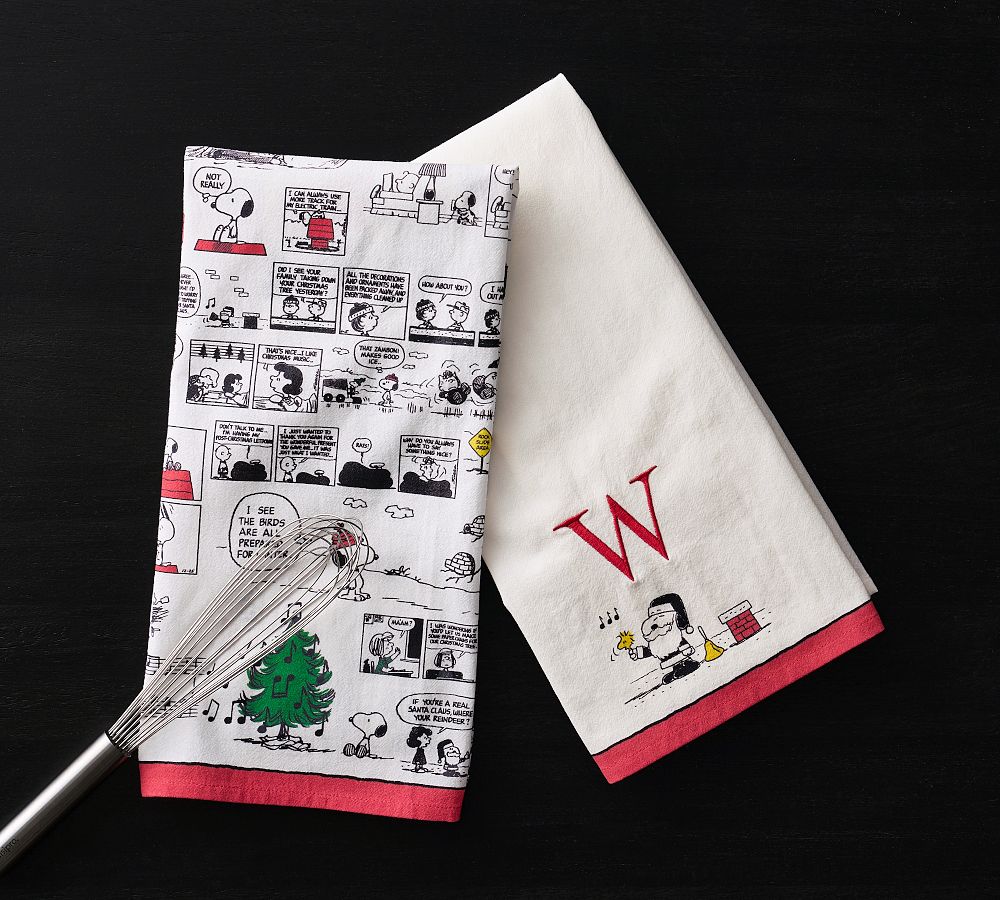French Striped Organic Cotton Grain Sack Tea Towels - Set of 2