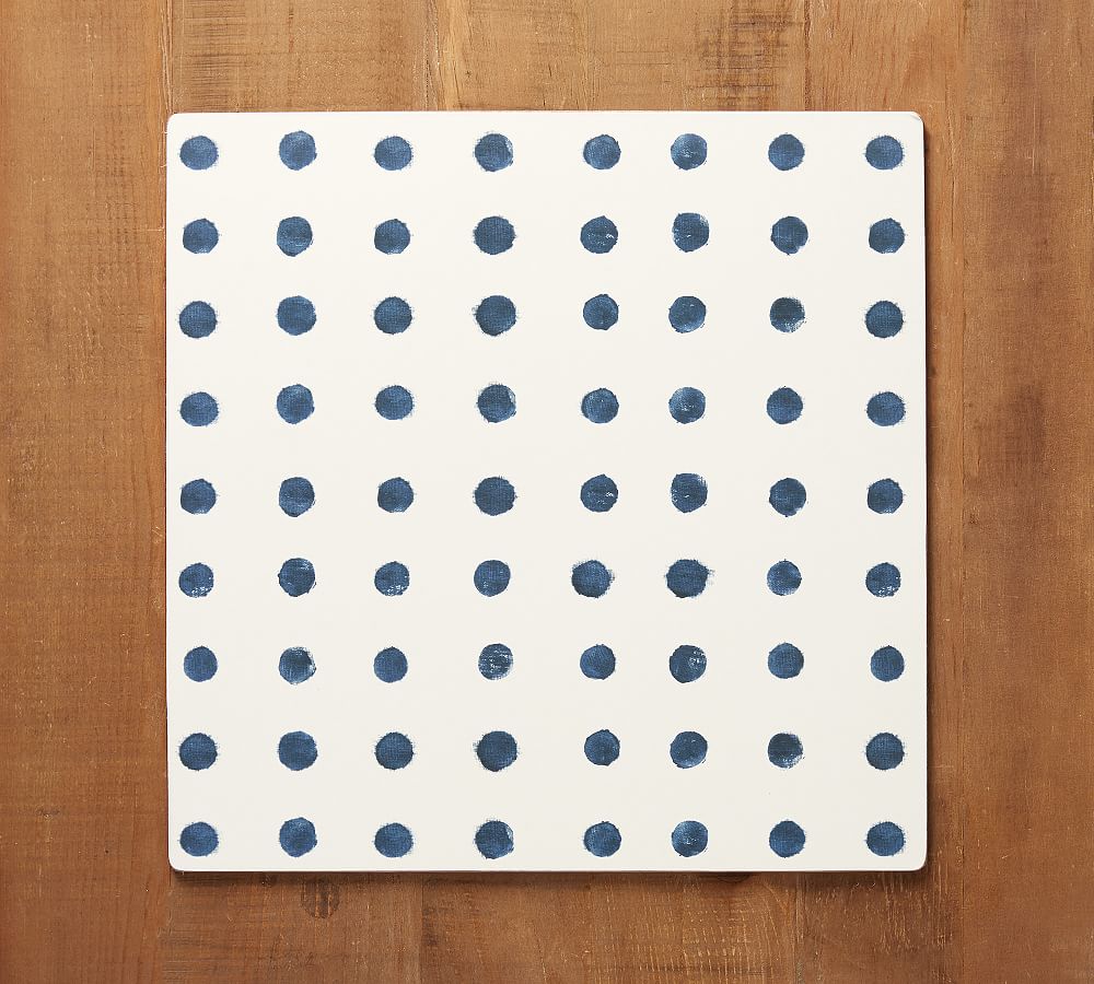 Blue Polka Dot Square Cork Placemat, Set of 4 Pottery Barn