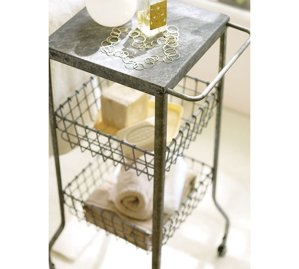 Galvanized Metal Floor Storage Pottery Barn