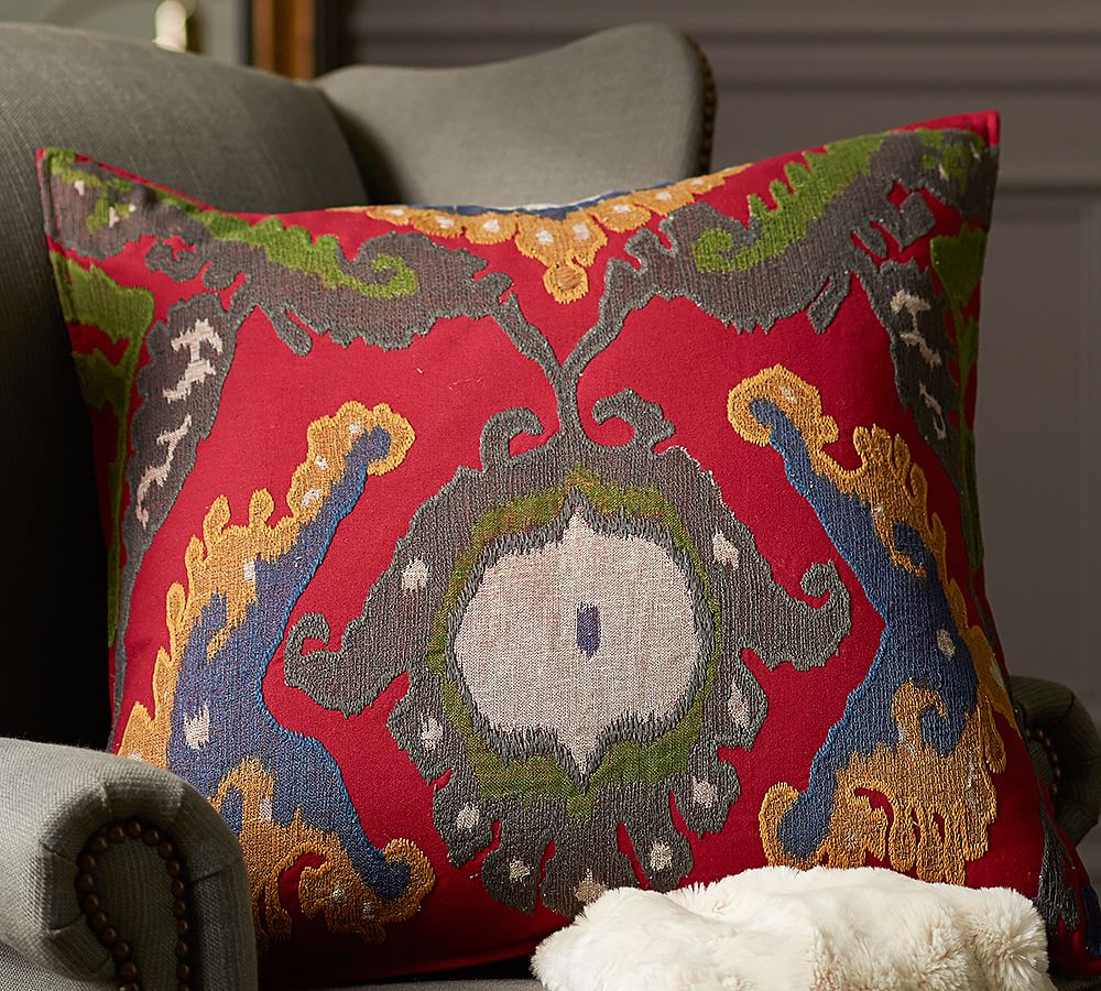 Inna Ikat Decorative Pillow Cover Pottery Barn
