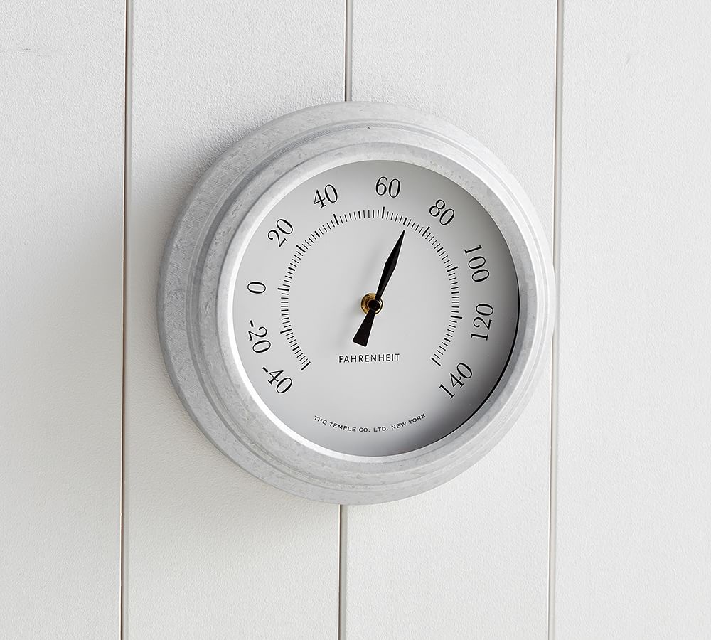 Galvanized Wall Thermometer for Home Decor, Iron Wall Thermometer