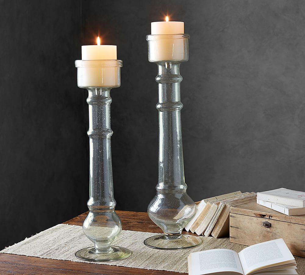 Clear Pillar Holder Candle Holder Pottery Barn