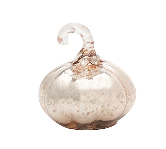 Mercury Glass Pumpkins Rose Gold Decorative Objects Pottery Barn   Mercury Glass Pumpkins Rose Gold C 