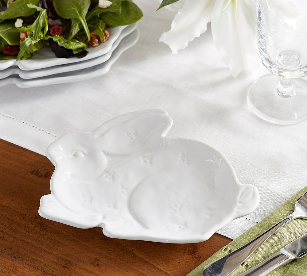 Sculpted Bunny Salad Plate Set Of 4 Pottery Barn