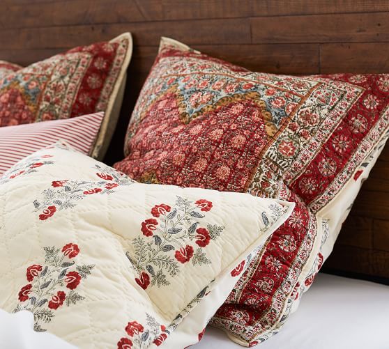 Zarina Print Reversible Cotton Quilt & Sham Pottery Barn