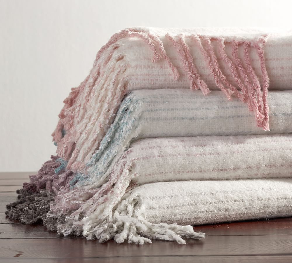 Monogram Ombre Throw Blanket Pottery Barn