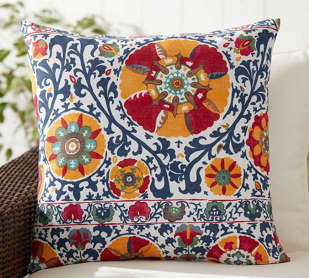 Suzani Multi Outdoor Throw Pillow Pottery Barn