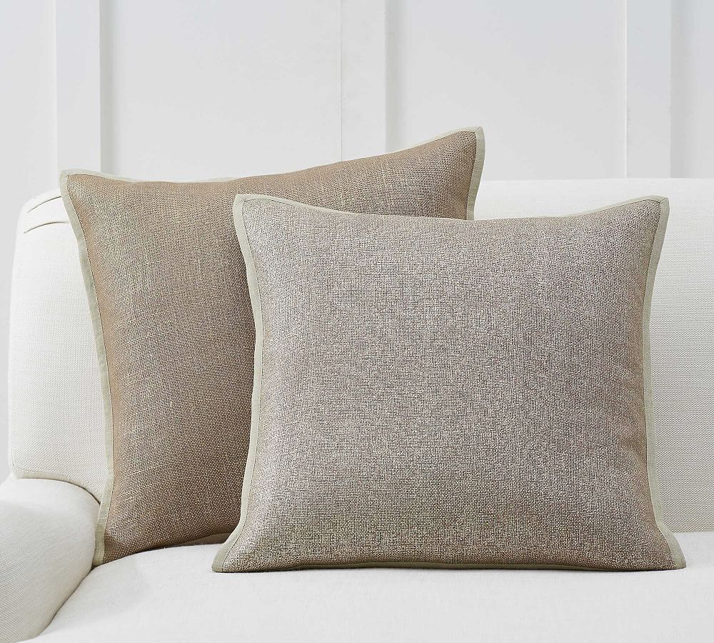 Metallic Printed Flax Throw Pillow Cover | Pottery Barn